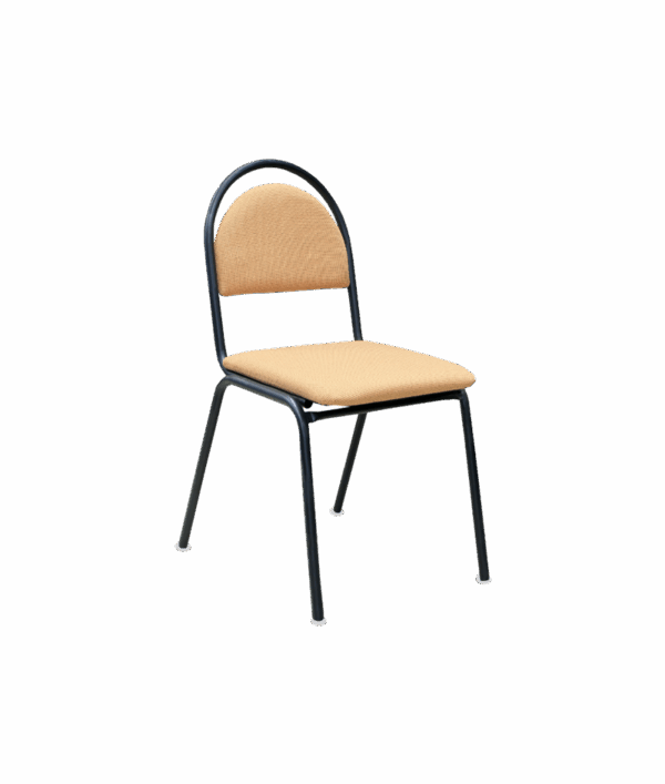 Steel Construction & Fine Wood Retro Chair, black lacquer